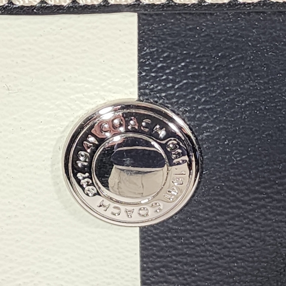 Coach Heritage Signature Chelsea Stripe Tote No. J0973-F14477 Gray Black Blue - Picture 10 of 16